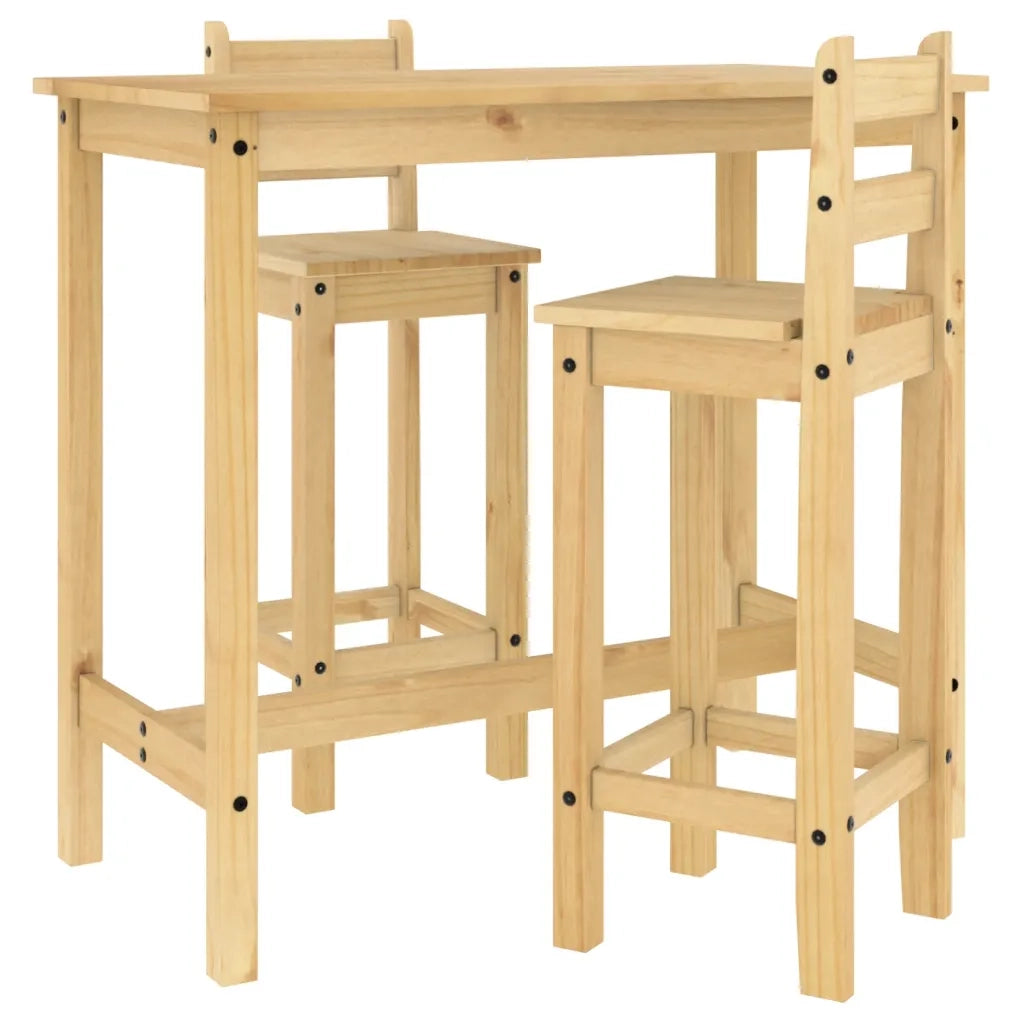 Set da Bar 3 pz in Legno Massello di Pino CFW6489059