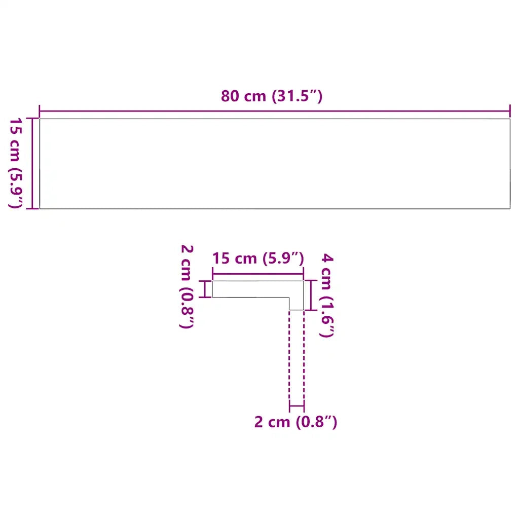 Davanzali 2 pz Marrone Chiaro 80x15x2 cm Legno Massello Rovere 4009126