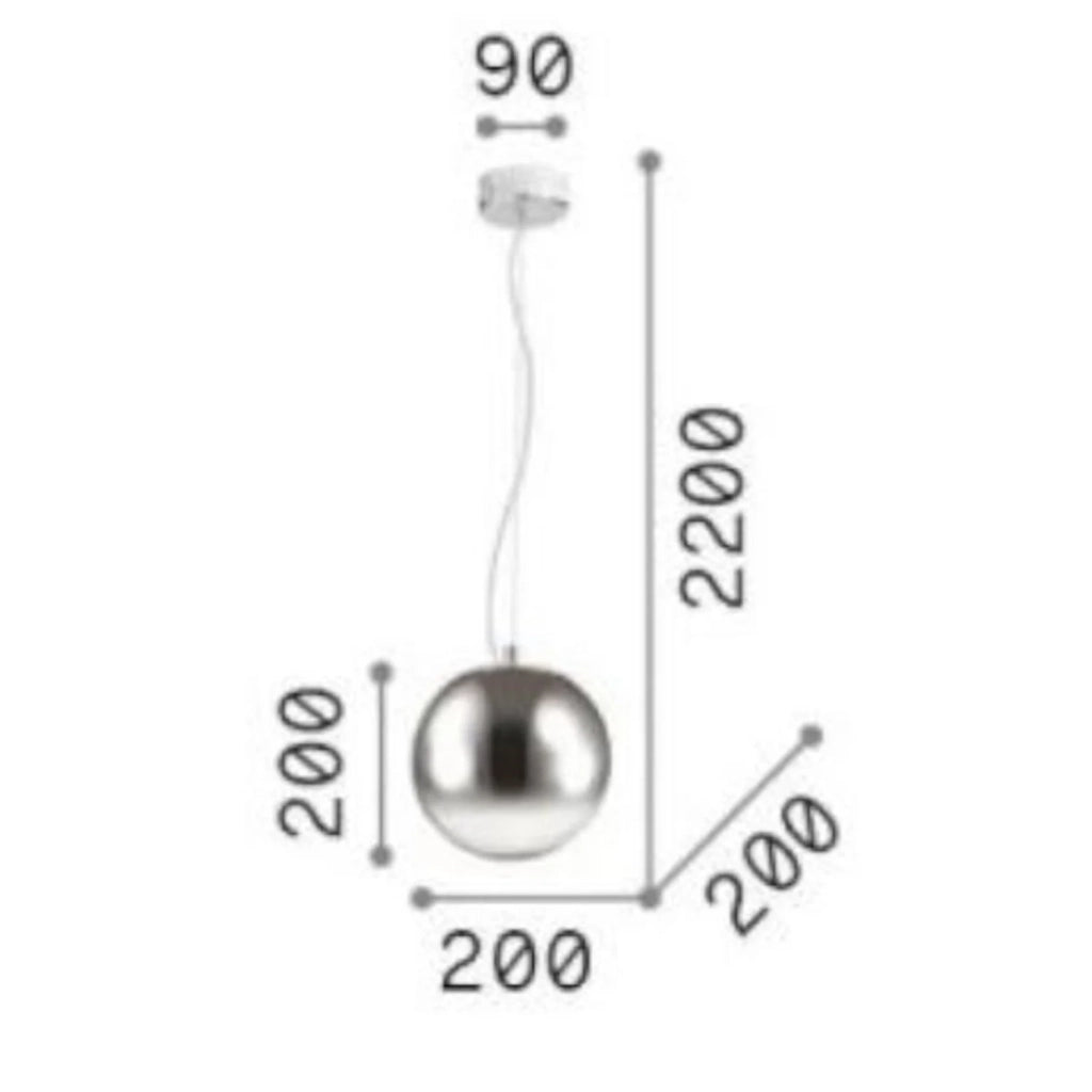 Sospensione Contemp Mapa Clear Metallo Ottone Vetro Sfumato Ambra 1 Luce E27