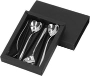 Set di Lepeli RVS Mini Espresso da 4 pezzi - Lepel a forma di cuore per zucchero dessert - Ideale per uso caffè