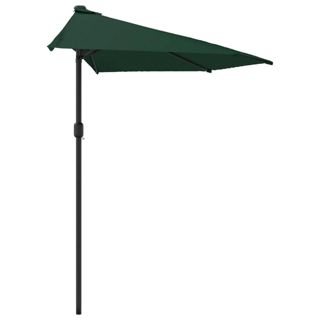 Ombrellone da balcone con palo in alluminio verde 300 x 150 cm mezzo 02_0008309