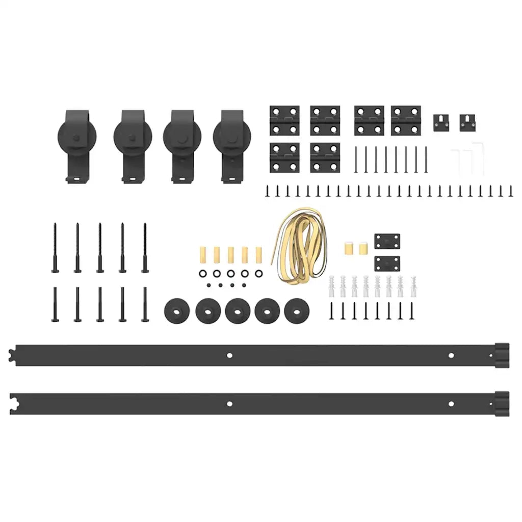 Kit di Binari per Porte Scorrevoli 183 cm Acciaio Nero CFW5421159