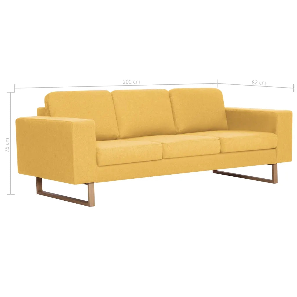 Divano a 3 Posti in Tessuto Giallo cod mxl 21446