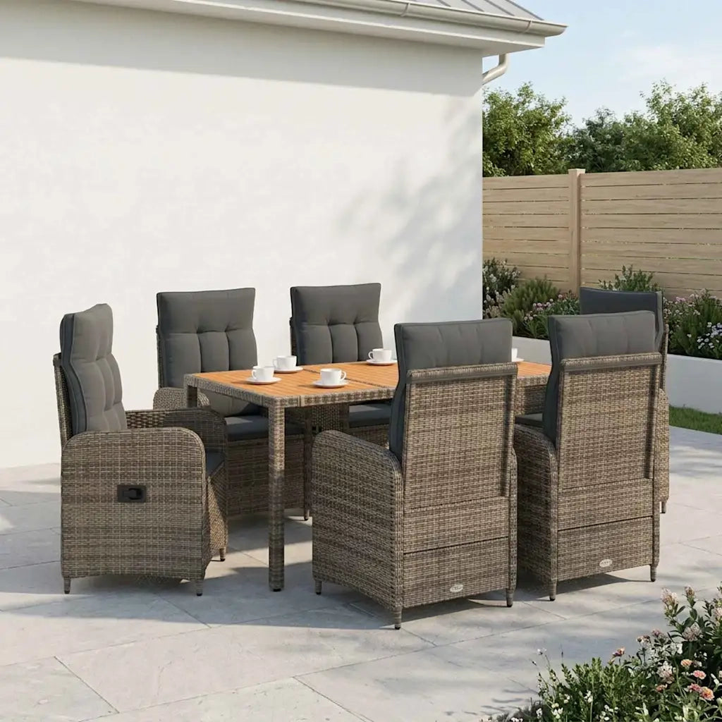 Set da pranzo per esterni 7 pz Grigio chiaro e grigio scuro 3422281