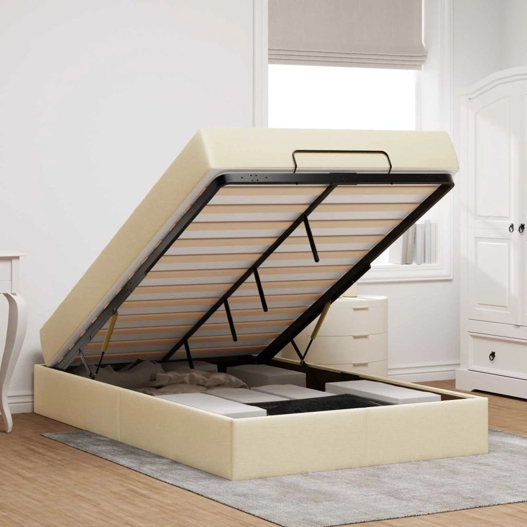 Struttura letto con materasso 2 pcs Crema Tessuto 3399485