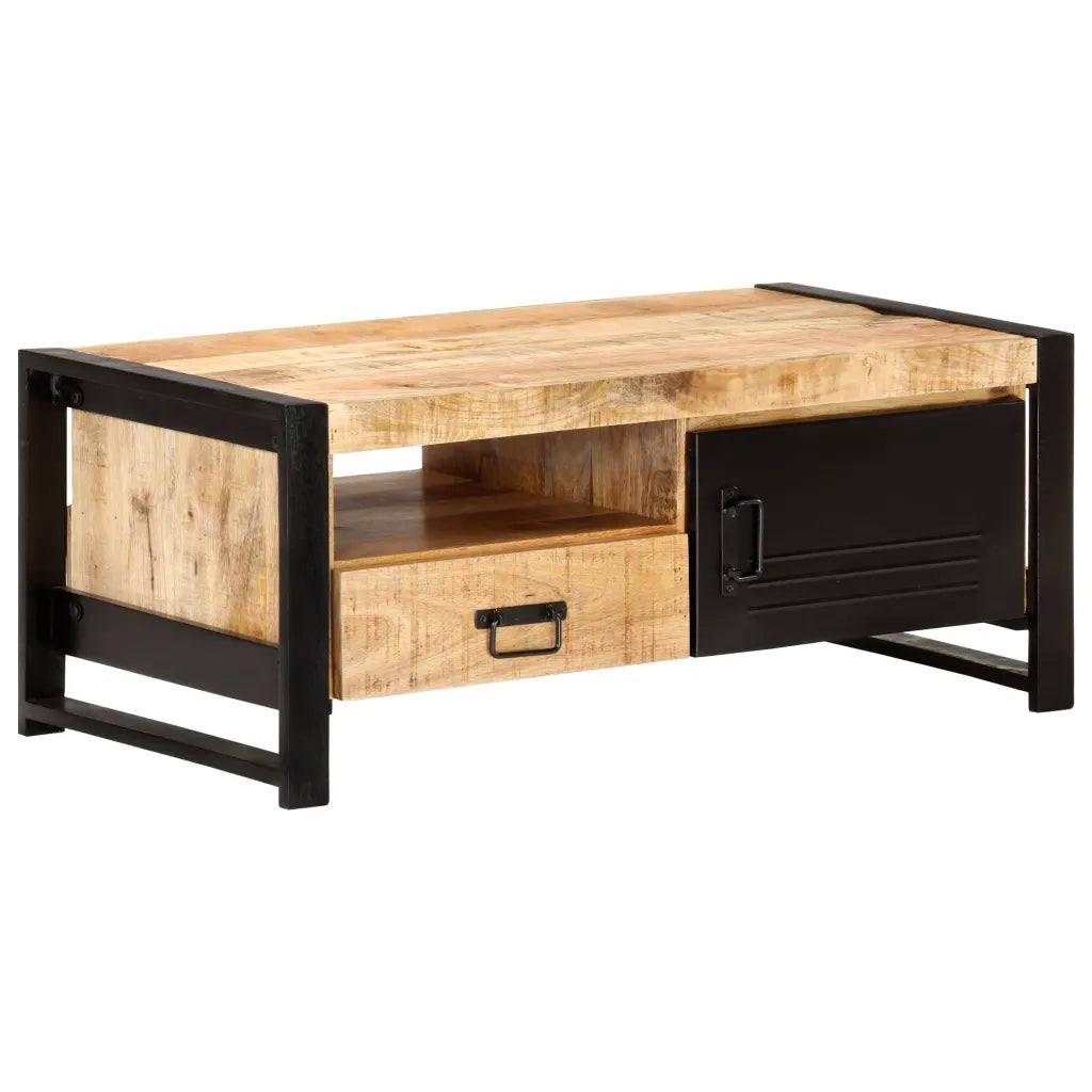 Tavolino da Salotto 100x50x40 cm in Legno Grezzo di Mango 320194