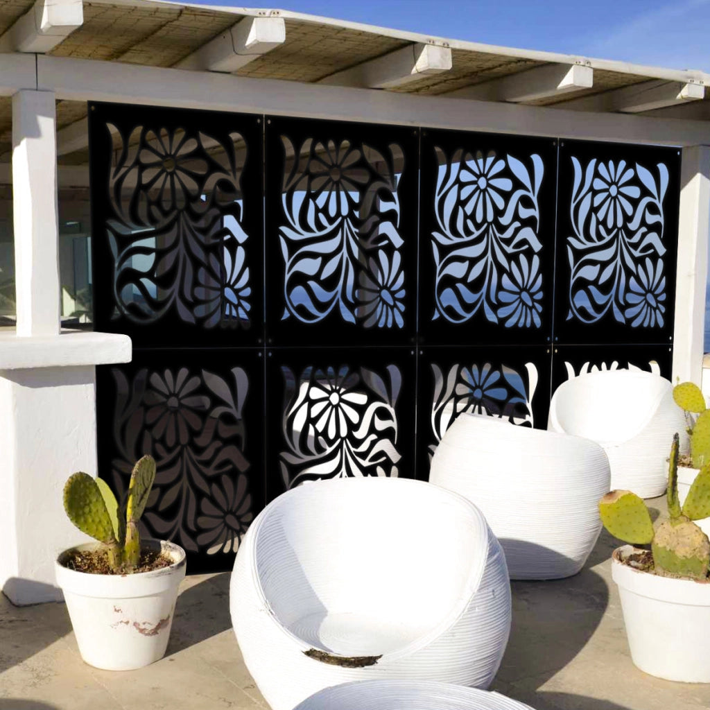PLANTS - Pannello in PVC traforato - Parasole Misura: 48x48 cm, Colore: nero