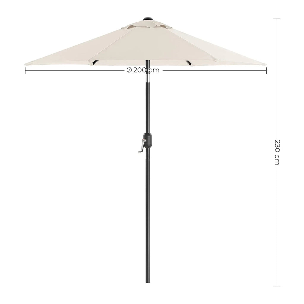 Ombrellone da giardino 2 mt palo ombrellone e stecche metalliche basculanti non incluse per giardino balcone terrazzo esterno piscina spiaggia beige 12_0001774