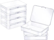6 pezzi - Dozzina in plastica - Piccola dozzina in plastica - Scatola di archiviazione rettangolare - Scatola di archiviazione trasparente - Dozzina con coperchio scorrevole - Per l'archiviazione di perle, gioielli e piccoli oggetti - 10,5*7,5*2,5CM