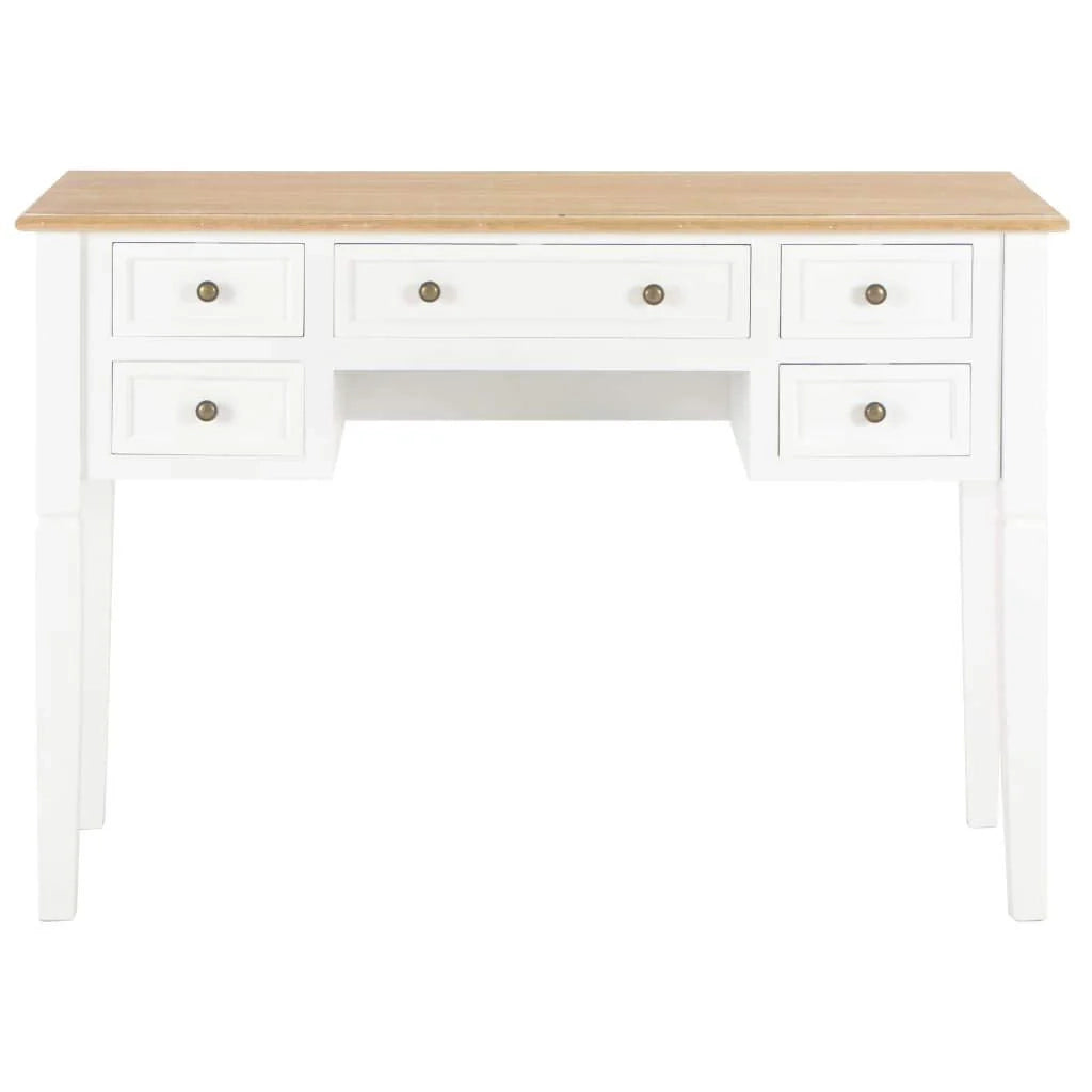 Scrivania per computer/tavolo da lavoro/mobile in legno bianco 109,5 cm 0502114
