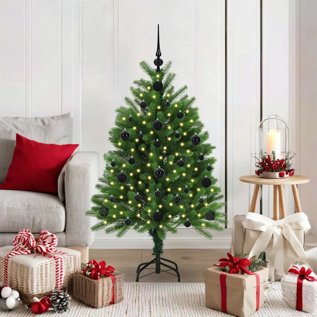 Albero di Natale | Decorazioni natalizie con 150 LED con supporto Verde 120 cm PE
