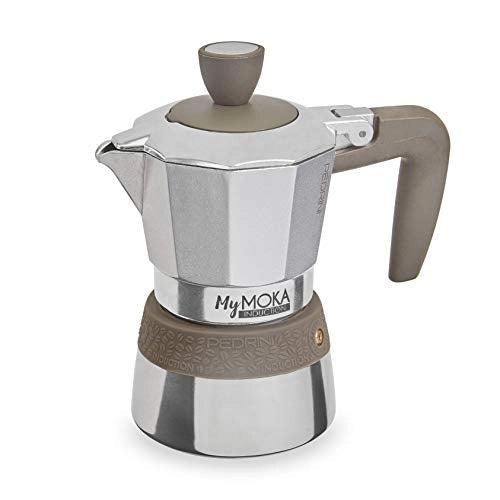 PEDRINI MY MOKA CAFFETTIERA 3 TAZZE INDUZIONE ACCIAIO INOX SILICONE BLU NOTTE