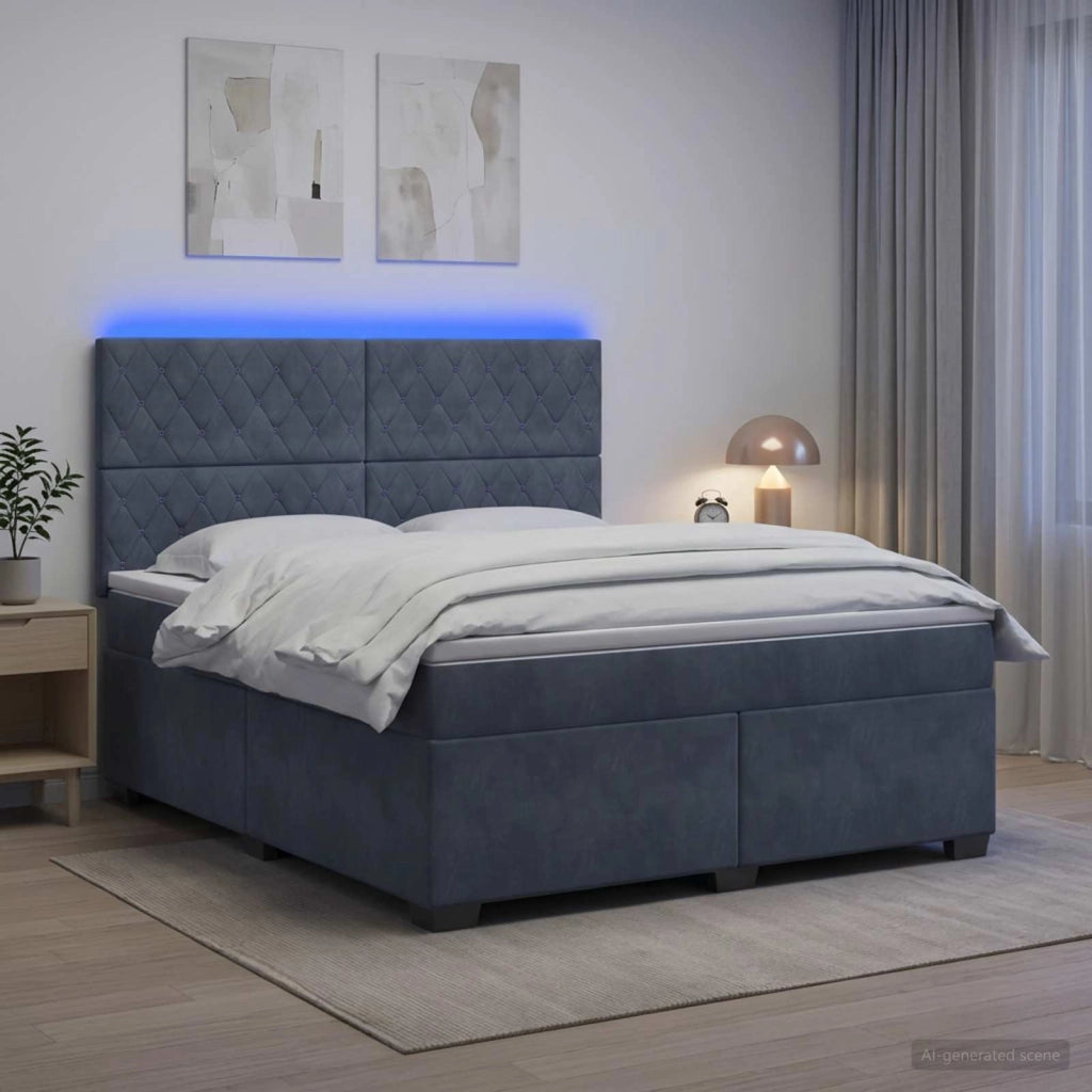 Letto box spring con materasso Grigio Scuro 180 x 200 cm 3455151
