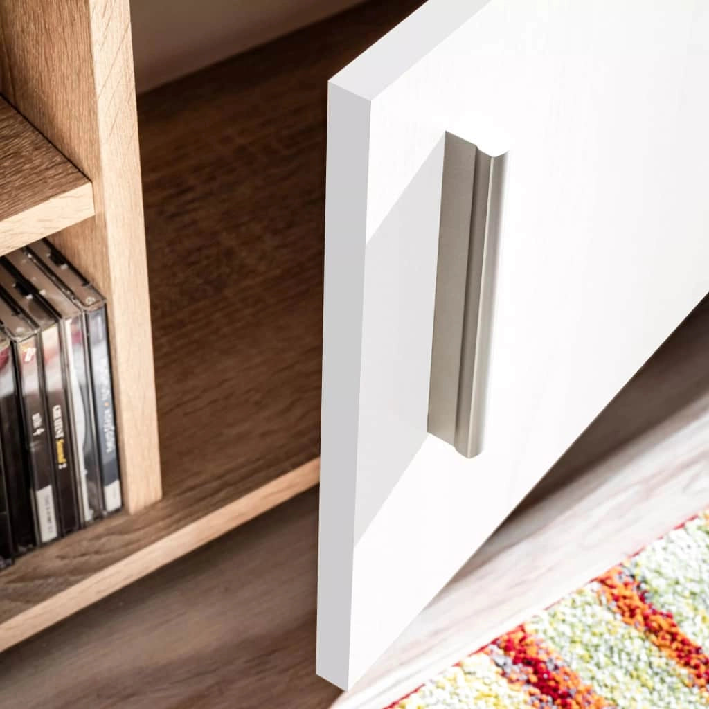 Mobile TV/credenza a parete dal design pratico con illuminazione a LED finitura rovere Sonoma e bianco 2502199