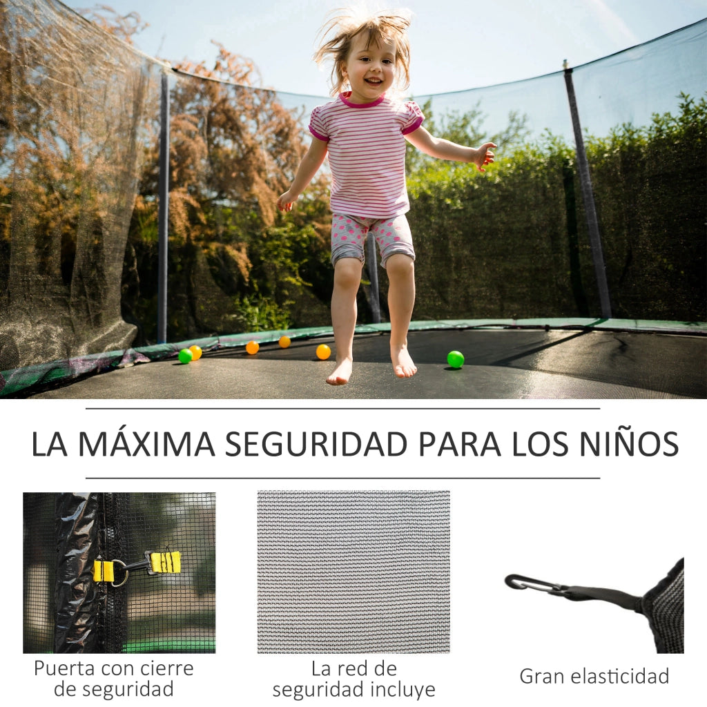 Trampolino con Rete di Sicurezza ¨C Zephmum ¨C 305x180 cm Nero