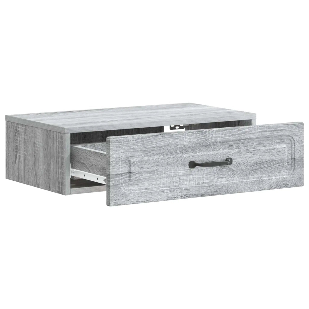 Tavolino da Parete Laterale Grigio Sonoma 59 x 34,5 x 17 cm 899341