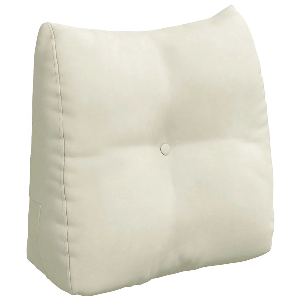 Cuscino per Schiena Crema 45 x 24 x 50 cm Velluto