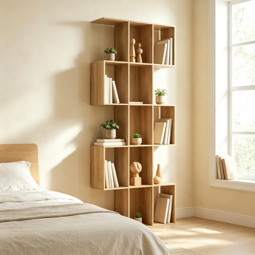 LIBRERIA a 5 livelli 80x24x200 cm MDF effetto rovere
