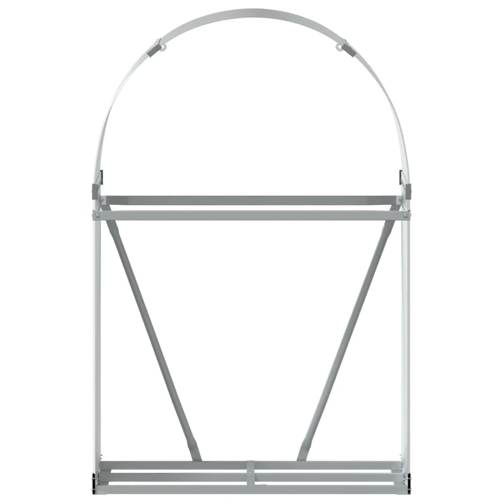 Portalegna argento 80 x 45 x 120 cm acciaio zincato Argento 02_0043797
