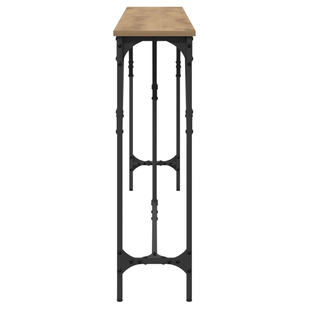 Tavolo da Console Rovere Artigianale 180x23x75 cm Legno Tecnico