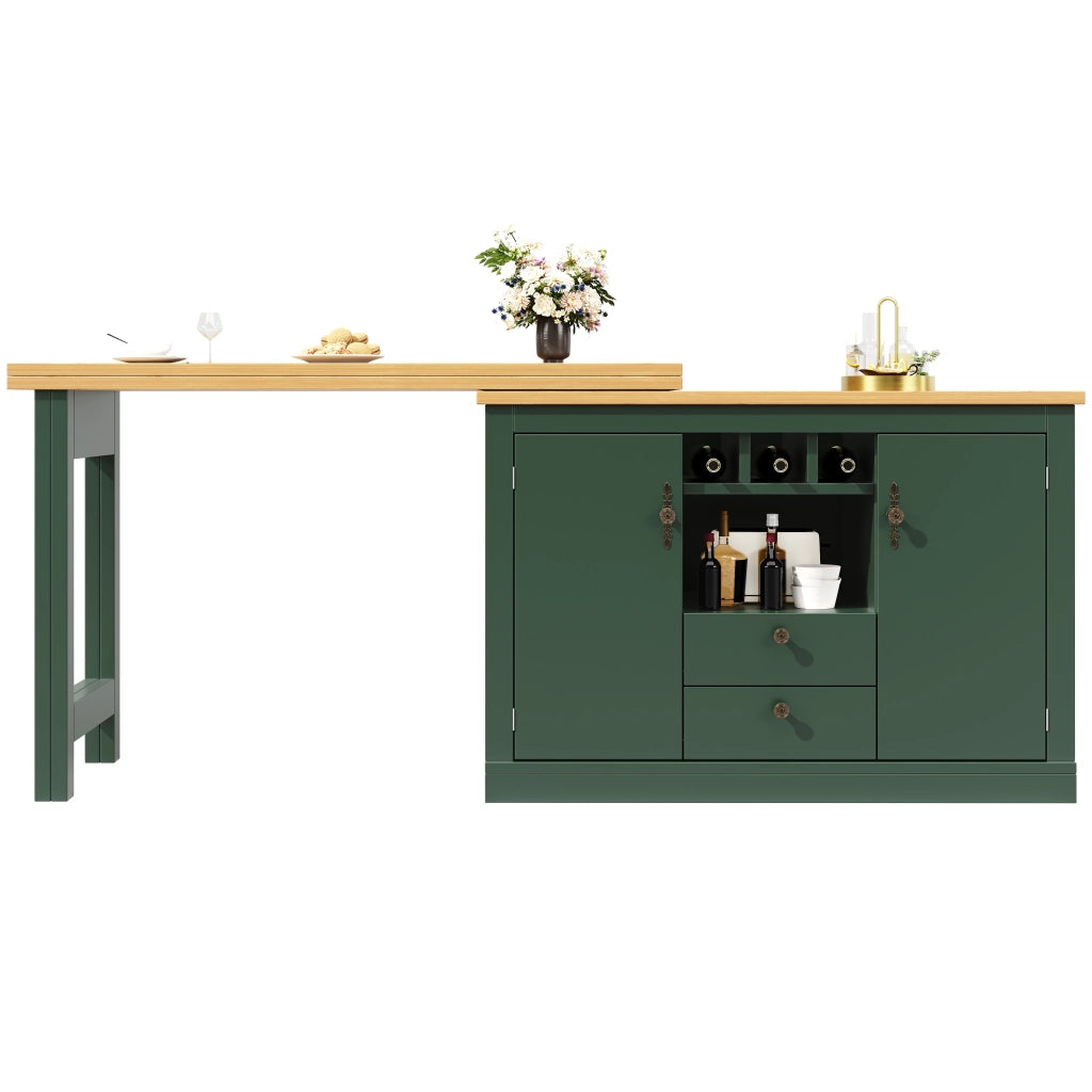 Tavolo da bar estensibile 360¡ã - Zephmum- Regolabile 120-180cm, verde scuro