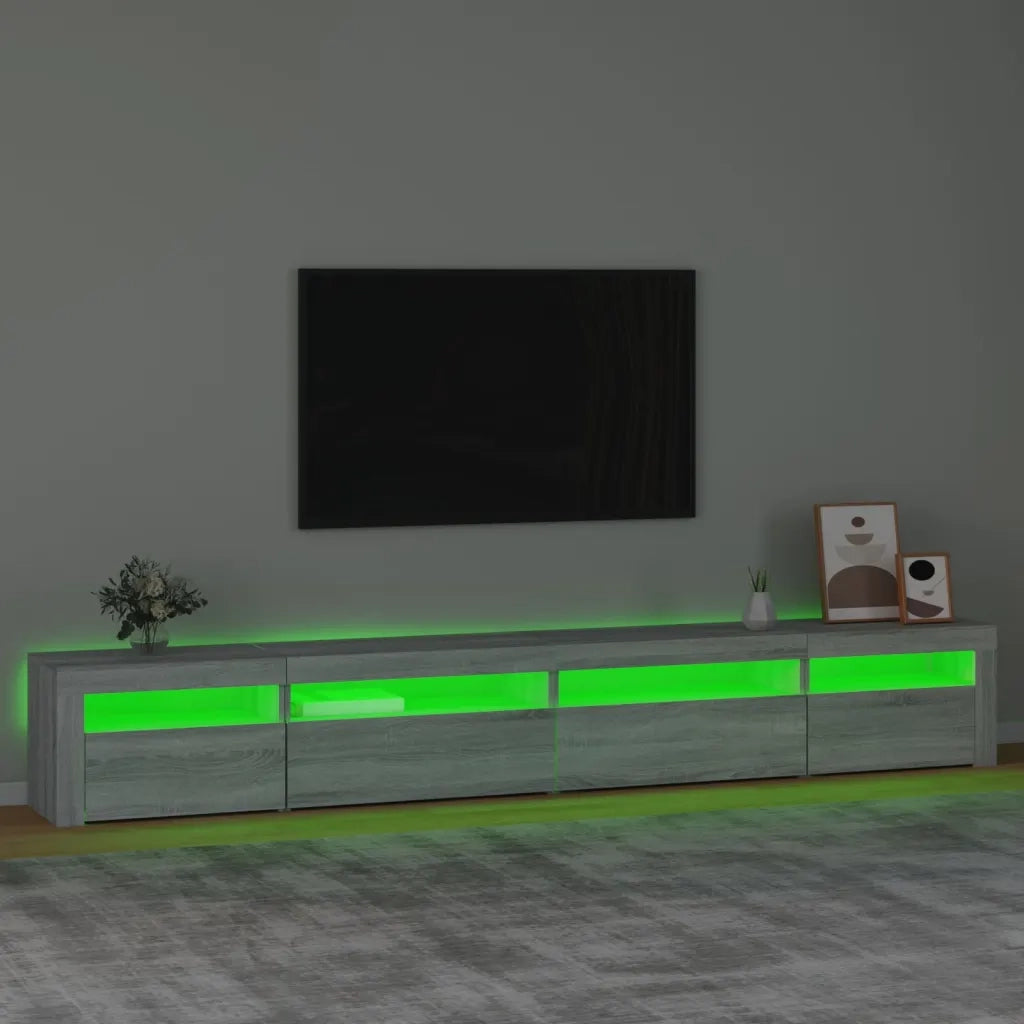 Mobile Porta TV con Luci LED Grigio Sonoma 270x35x40 cm cod mxl 24772