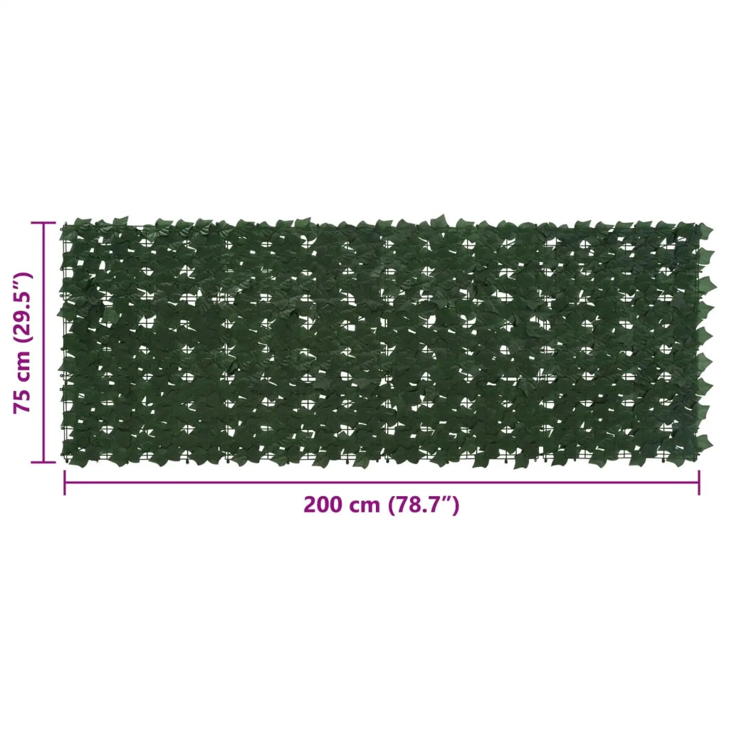 Schermo per balcone con foglie-Pannello per balcone Verde Scuro 200 x 75 cm