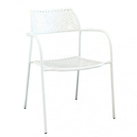 Sedia da Giardino Windsor Impilabile 56x56x78 h cm in Acciaio Bianco