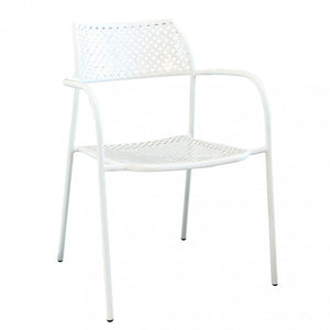 Sedia da Giardino Windsor Impilabile 56x56x78 h cm in Acciaio Bianco