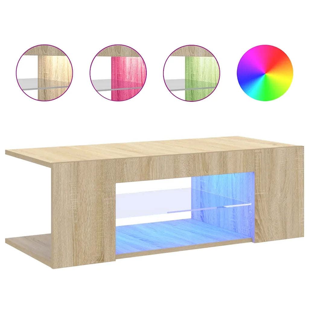 Mobile Porta TV con Luci LED-Mobile per TV-Credenza TV Rovere Sonoma 90x39x30 cm