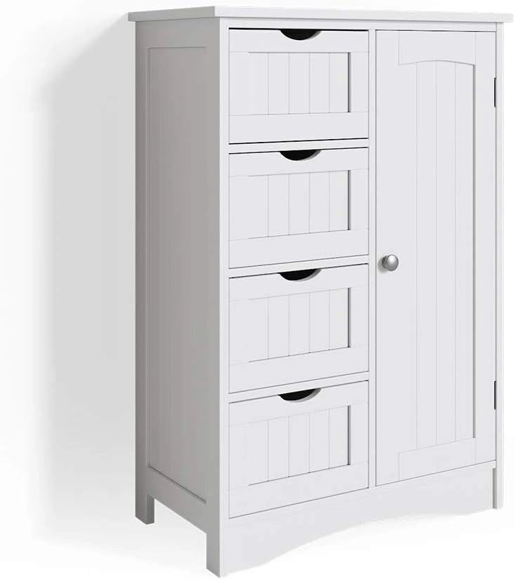 Cassettiera da bagno Bianco, Bianco, 55 x 81 cm, per conservare e abbinare con mobili da bagno Bianco
