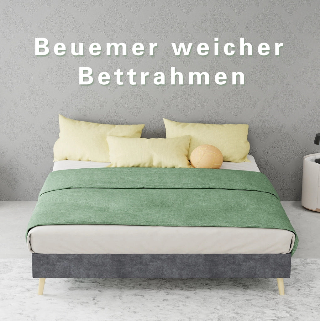 Letto imbottito 140x200 cm grigio