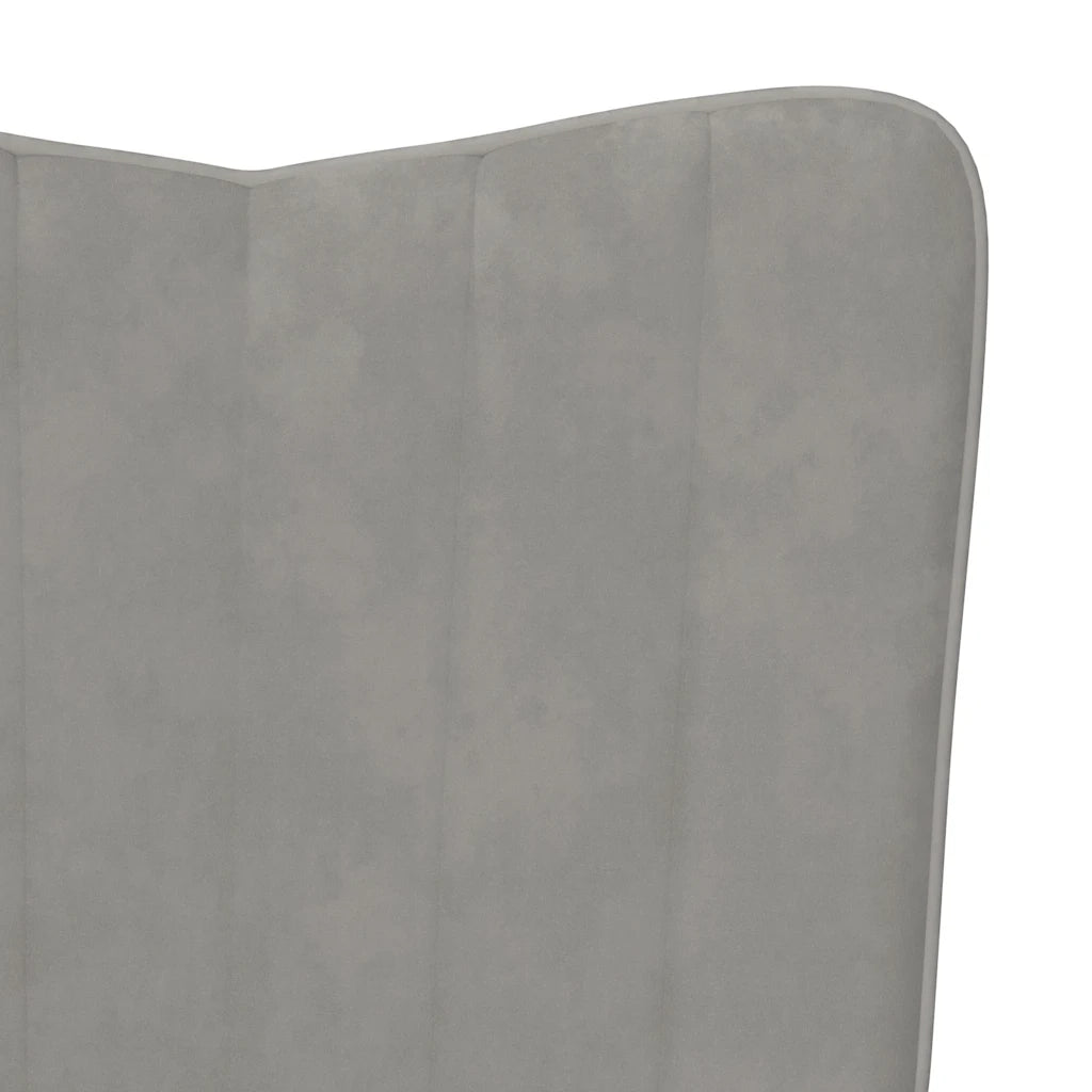 Divano Sedia-Poltrona Relax con Sgabello Grigio Chiaro in Velluto 554570