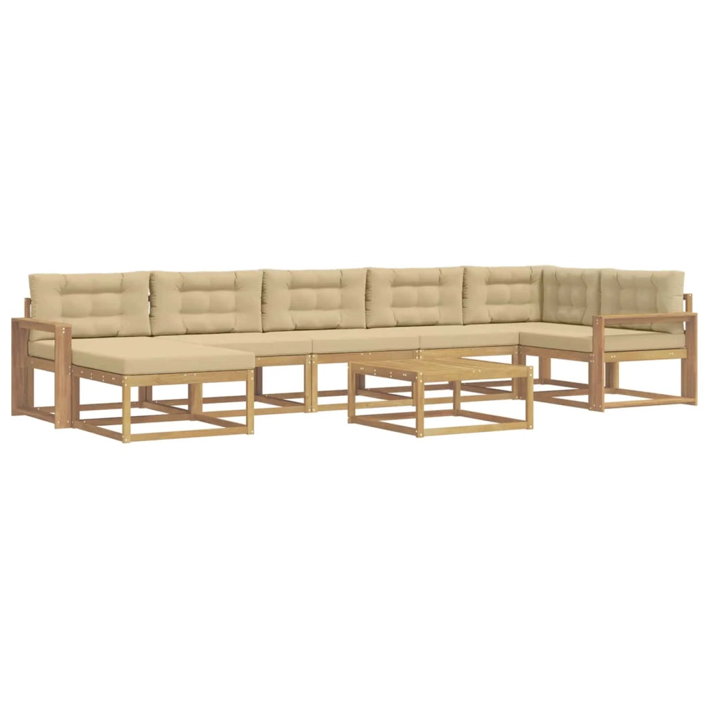 Set di divani da esterno 8 pz Bianco e Beige 3386802