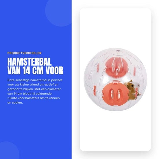 Hamsterbal in plastica da 14 cm - Ballo di allenamento - Ballo di attività - Progettato per l'aria - Compatibile con binari/tubi