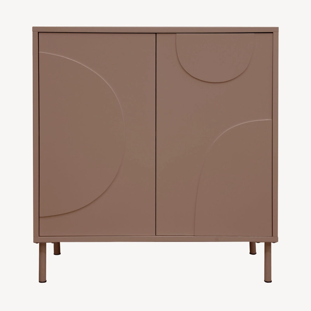 Credenza Holea Comò a 2 Ante 75 x 70 x 34 cm - Marrone Cioccolato Latte [en.casa]