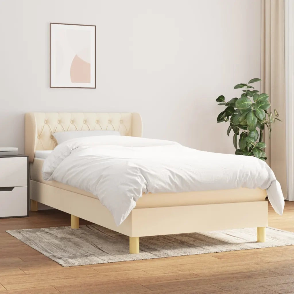 Giroletto a Molle con Materasso Crema 90x200 cm inTessuto 3127018
