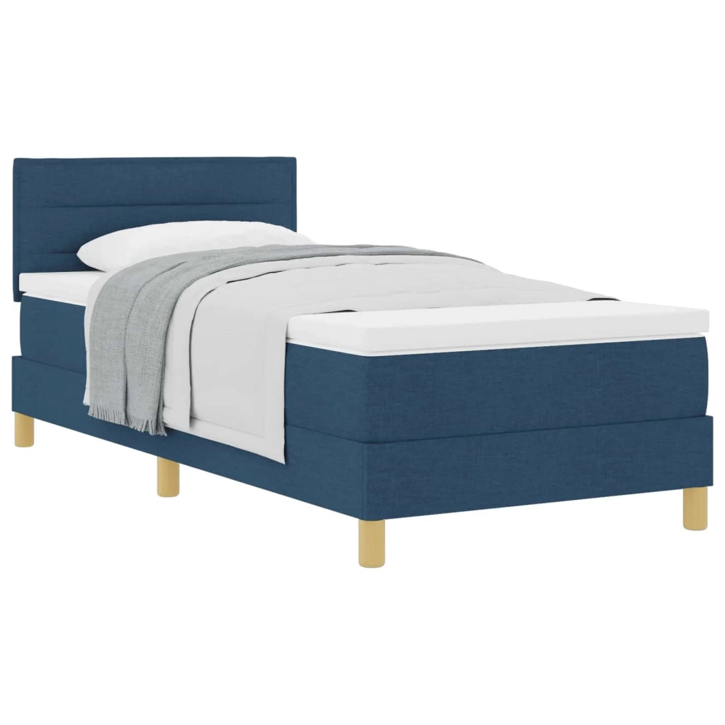 Letto a molle con cuscino con testiera Blu 90 x 190 cm Tessuto 3338810