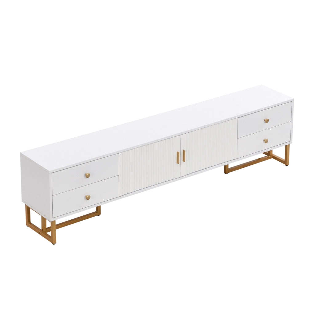 Mobile TV moderno 175 cm con 4 cassetti e 2 ante bianco