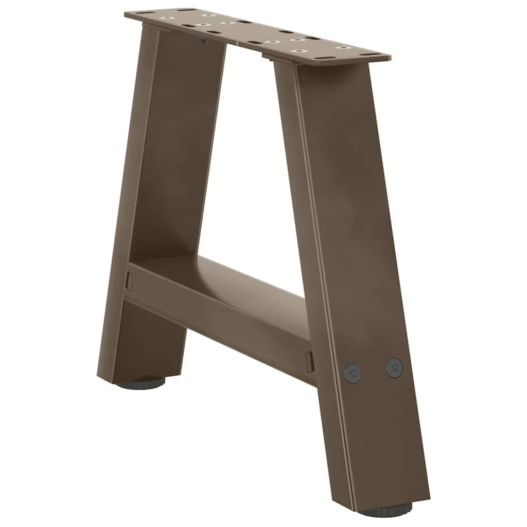 Set di 2 gambe per tavolino da caffè a forma di A 30 x 30 cm con piedini regolabili design moderno acciaio nero 02_0057091