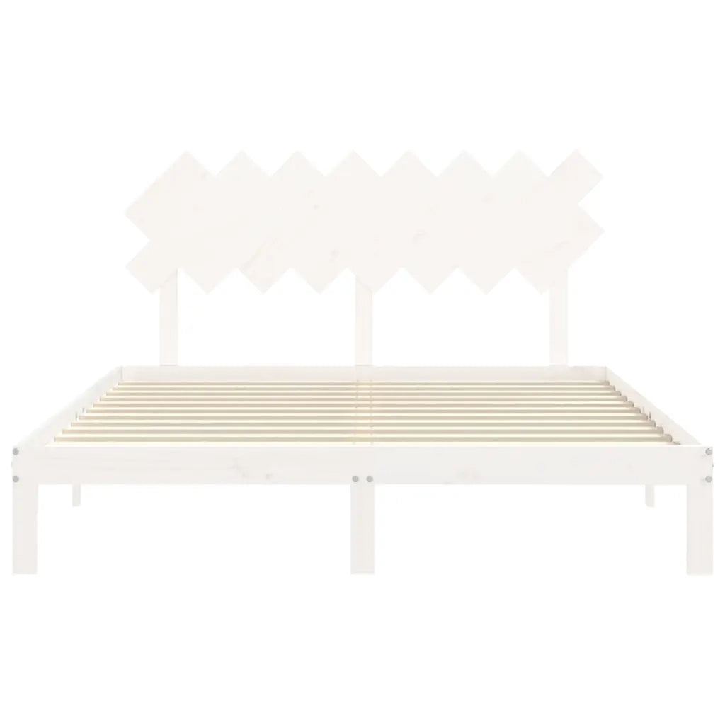 Giroletto senza Materasso Bianco 160x200 cm Legno Massello Pino