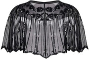 Cappotto a Pailletta Vintage - Stile Flapper - Per la Sera o per Feste - Lunghezza 45cm - Tessuto in Poliestere