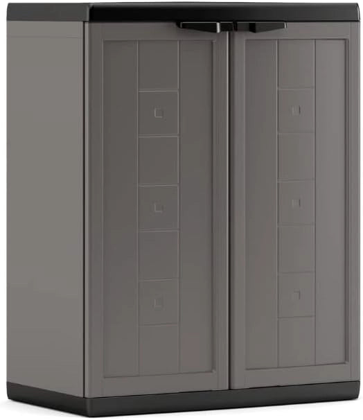 Armadio basso Jolly in resina con ripiano regolabile colore grigio Keter