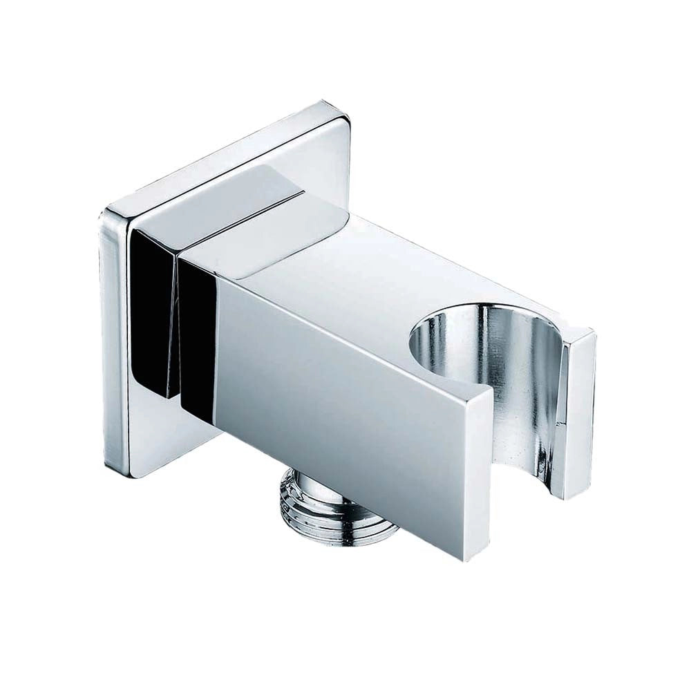 Presa d'acqua quadra in ottone con supporto doccetta