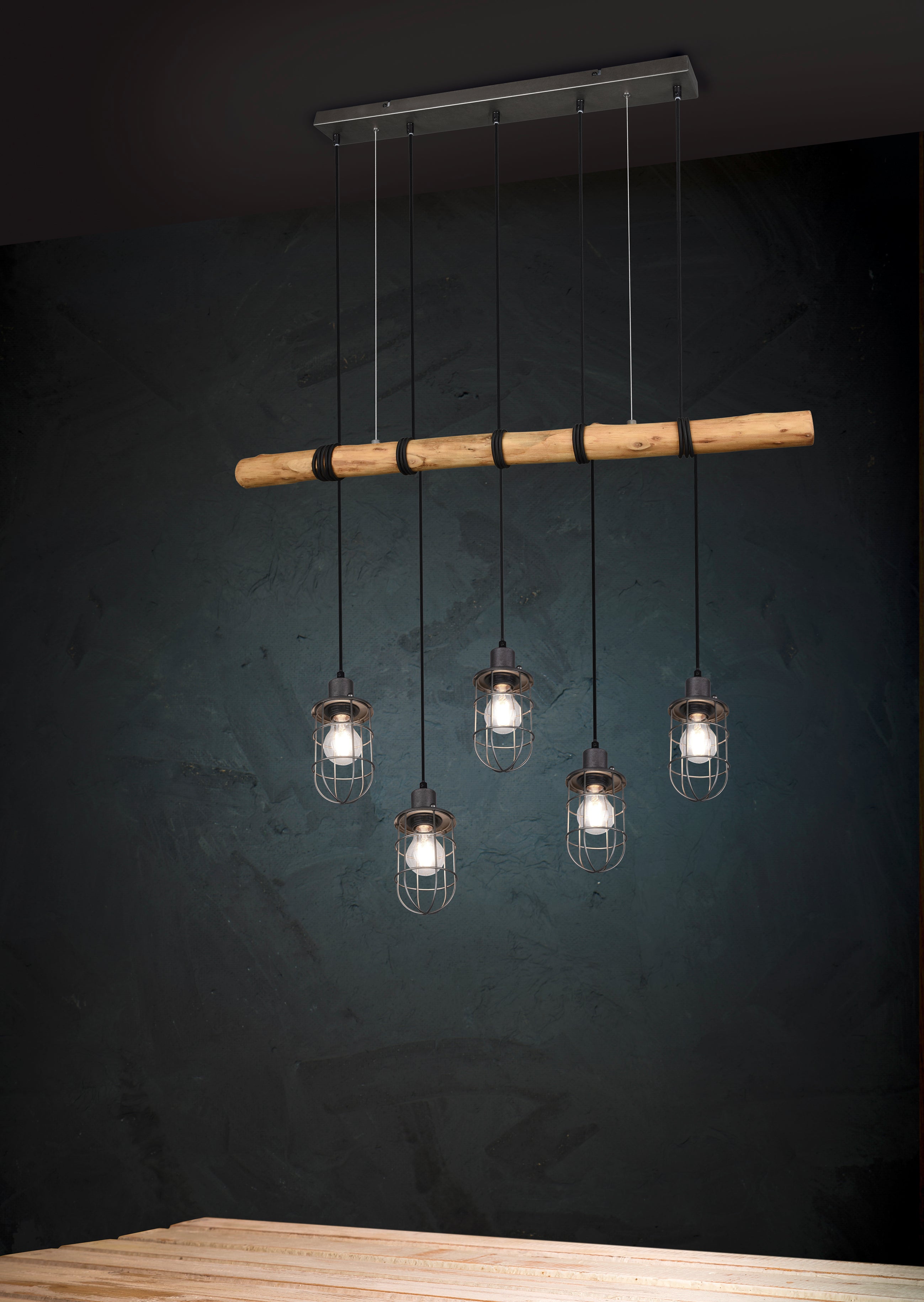 Lampada a Sospensione da Interno a LED in Metallo Nickel Opaco