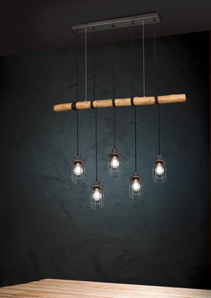 Lampada a Sospensione da Interno a LED in Metallo Nickel Opaco