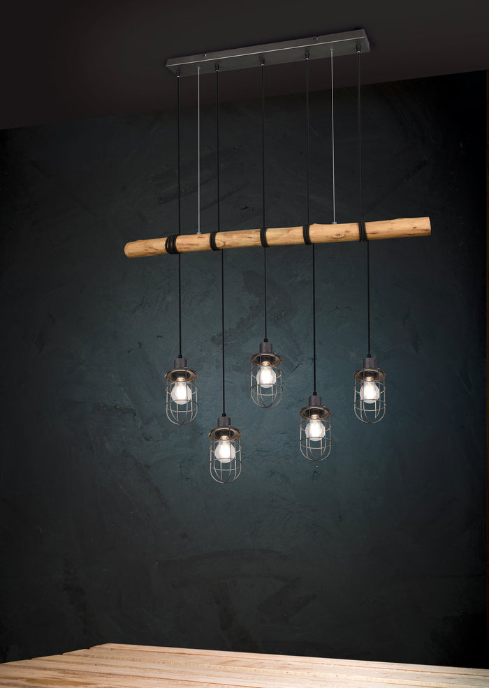 Lampada a Sospensione da Interno a LED in Metallo Nickel Opaco