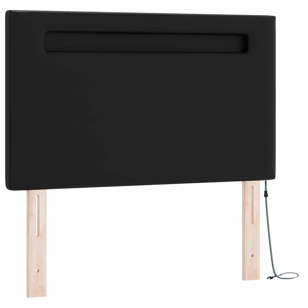 Letto a molle con materasso Nero 120 x 200 cm Pelle sintetica 3339044