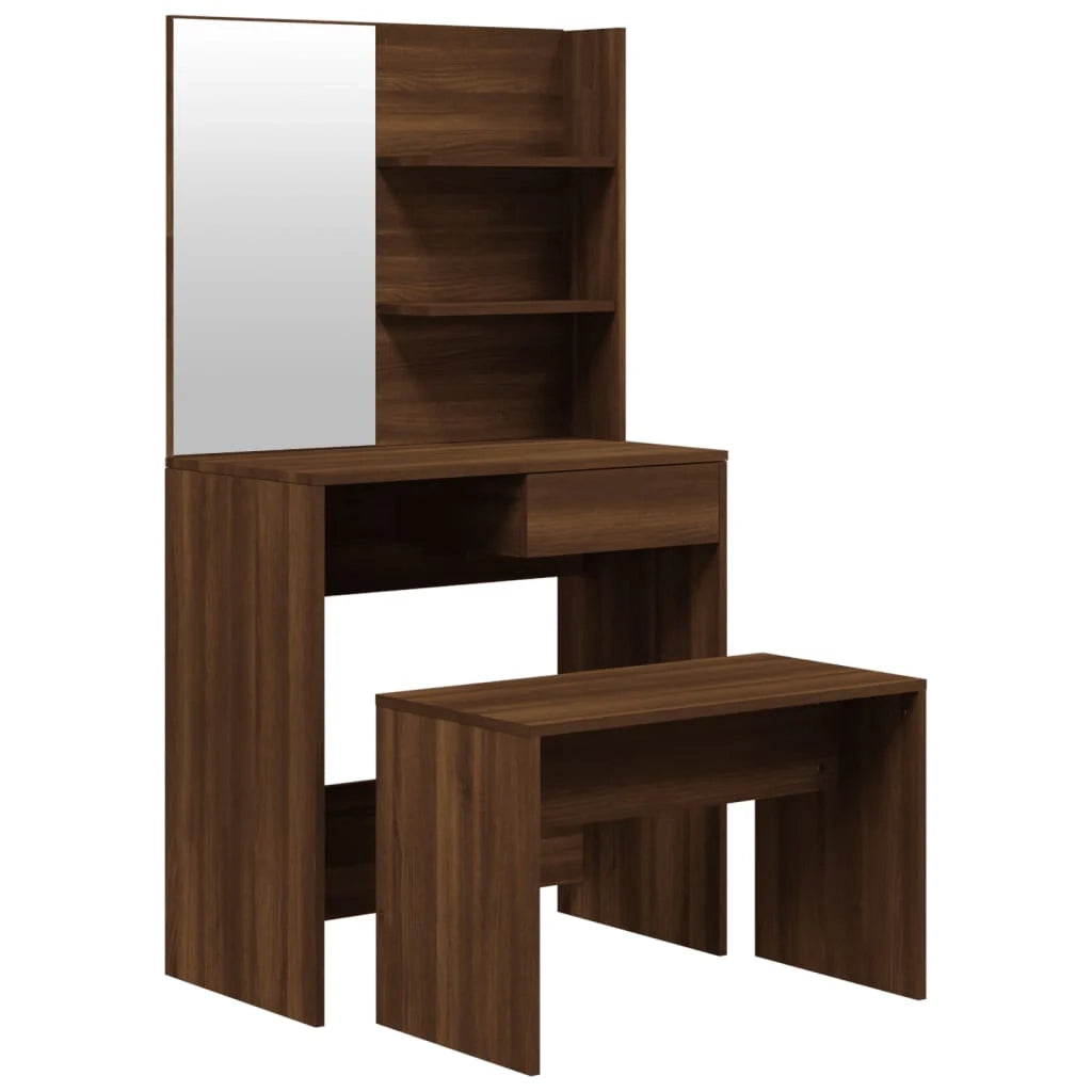 Set da toeletta dal design contemporaneo 74,5 x 40 x 141 cm rovere marrone 02_0006238