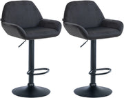 Set di 2 sgabelli da bar Braga velluto nero 7